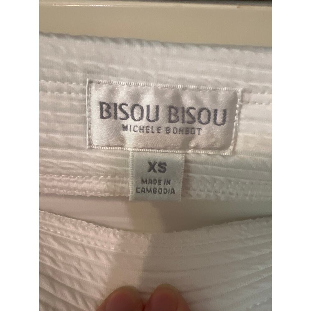 Bisou Bisou Women's White Bodycon Pencil Fitted Skirt Ribbed Textured Size XS - Picture 5 of 5